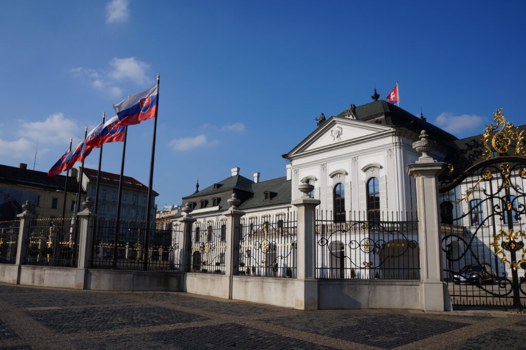Presidential Palace in Bratislava near Hodzovo namestie